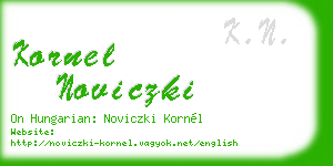 kornel noviczki business card