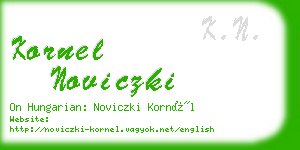 kornel noviczki business card